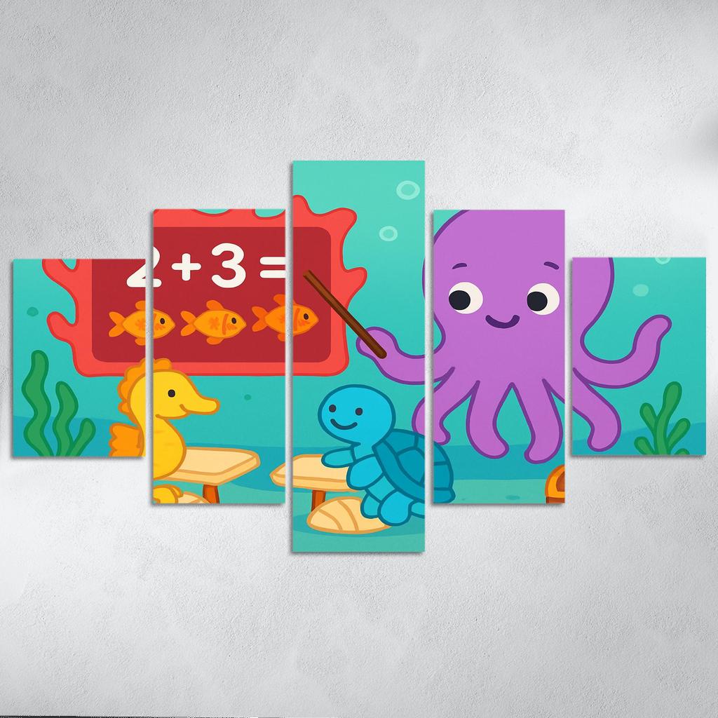 The Coral Classroom With Professor Octopus wall decor