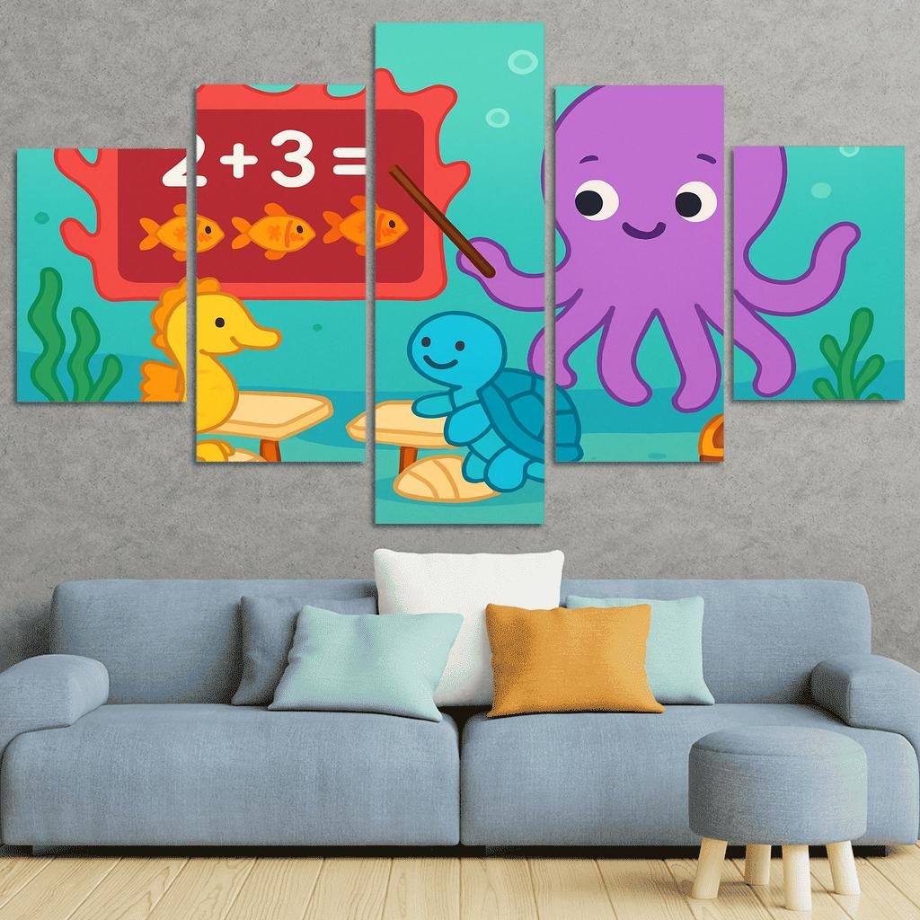 The Coral Classroom With Professor Octopus wall decor