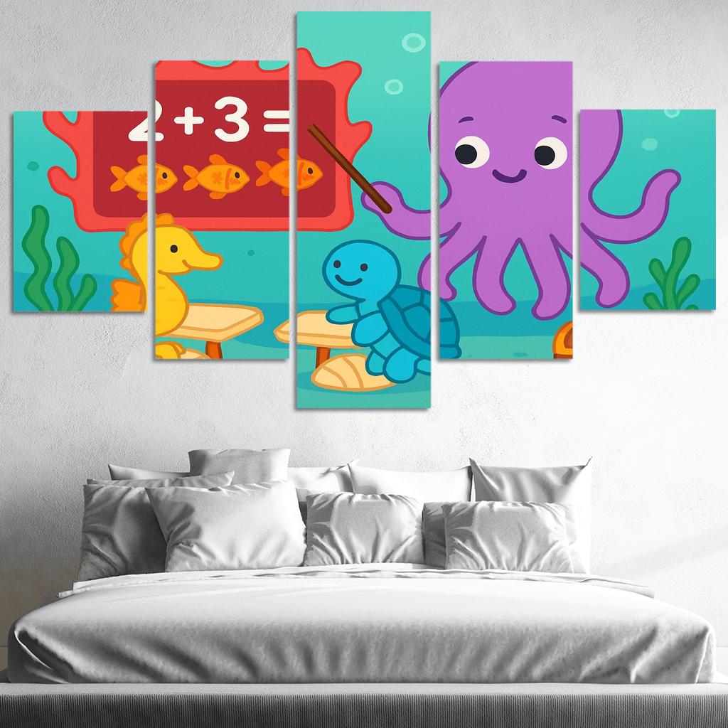 The Coral Classroom With Professor Octopus wall decor