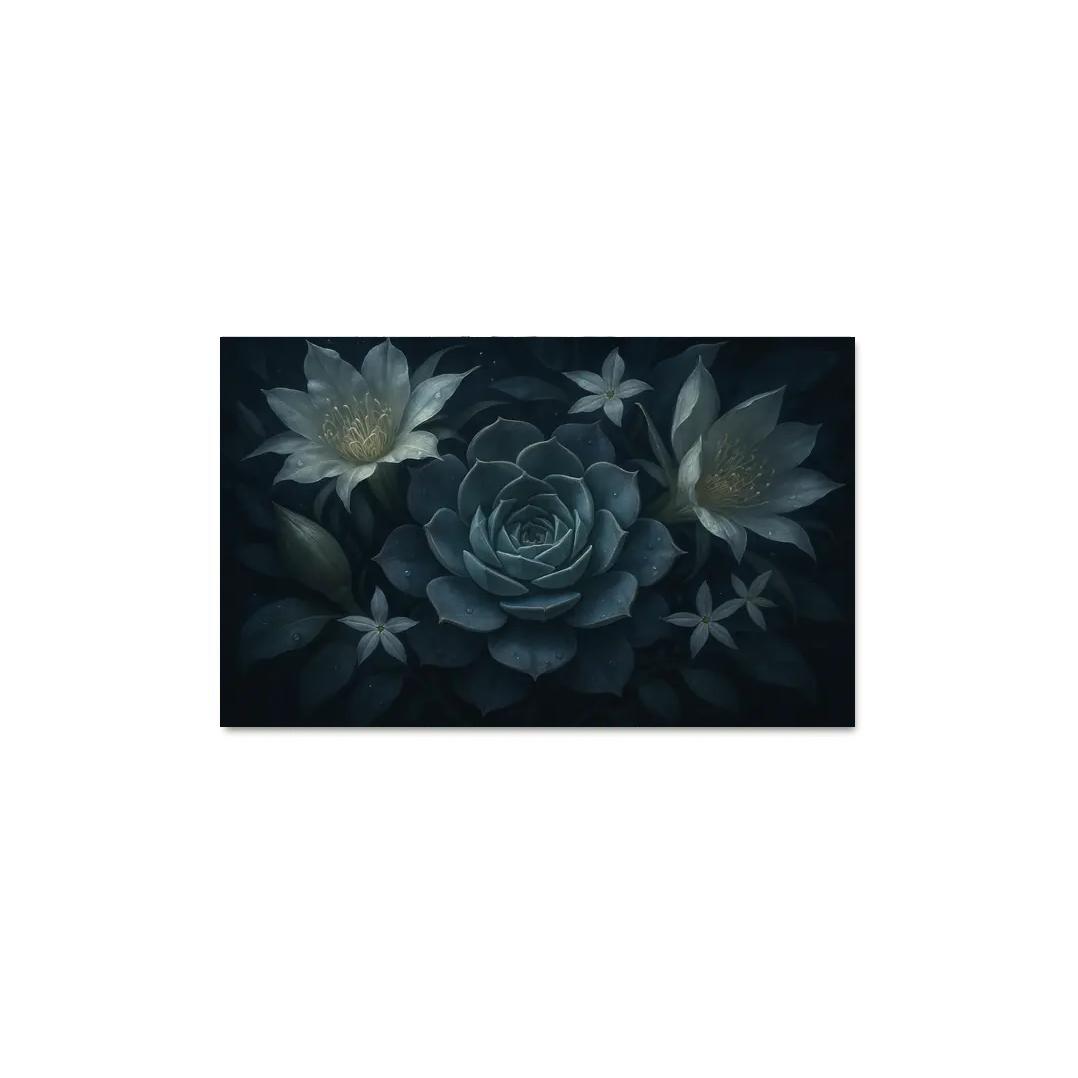 Nocturne Botanica Moonlit Succulent Bloom Study modern paintings frame