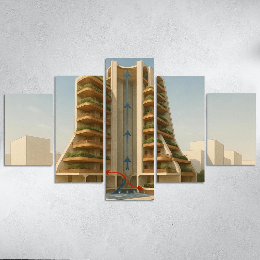 Thermal Chimney Atrium Towers modern paintings frame