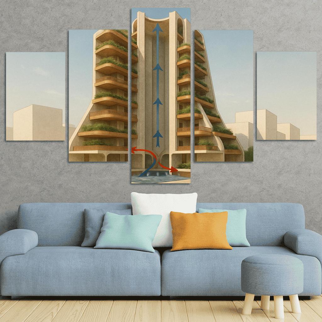 Thermal Chimney Atrium Towers modern paintings frame