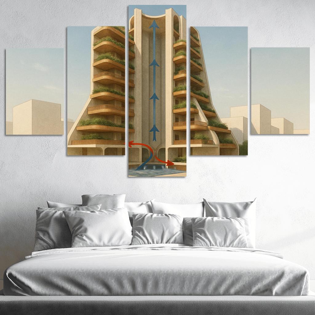 Thermal Chimney Atrium Towers modern paintings frame
