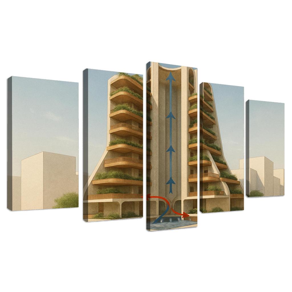 Thermal Chimney Atrium Towers modern paintings frame