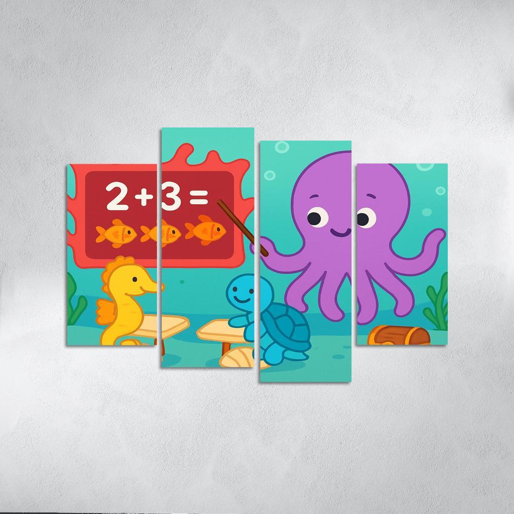 The Coral Classroom With Professor Octopus wall decor