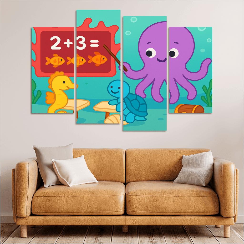The Coral Classroom With Professor Octopus wall decor
