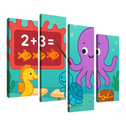 The Coral Classroom With Professor Octopus wall decor