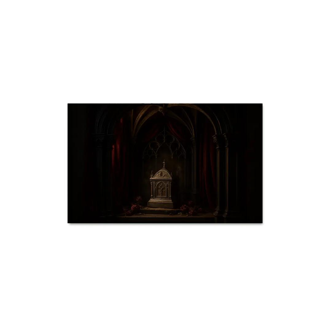 Velvet Reliquary Alcove With Ribbed Vault Canopy abstract paintings frame