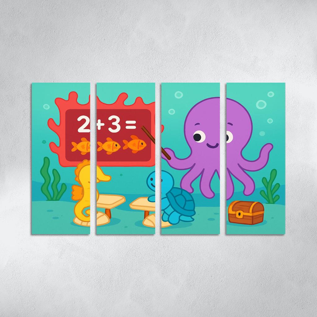 The Coral Classroom With Professor Octopus wall decor