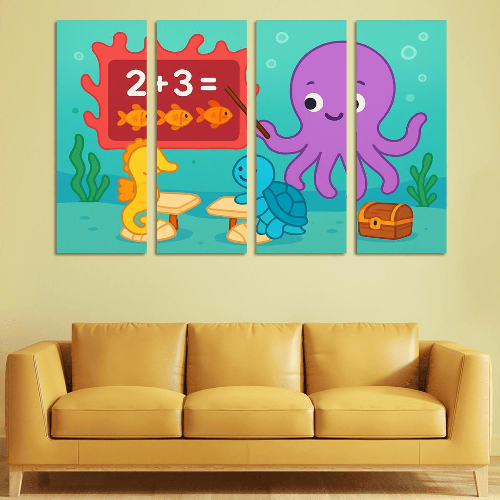 The Coral Classroom With Professor Octopus wall decor