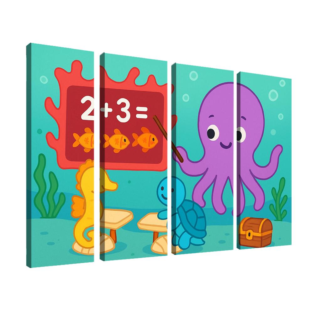 The Coral Classroom With Professor Octopus wall decor
