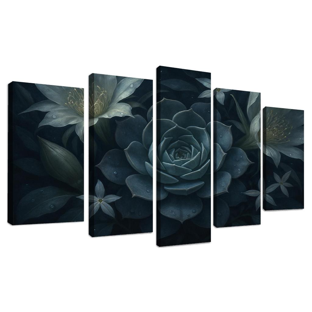 Nocturne Botanica Moonlit Succulent Bloom Study modern paintings frame