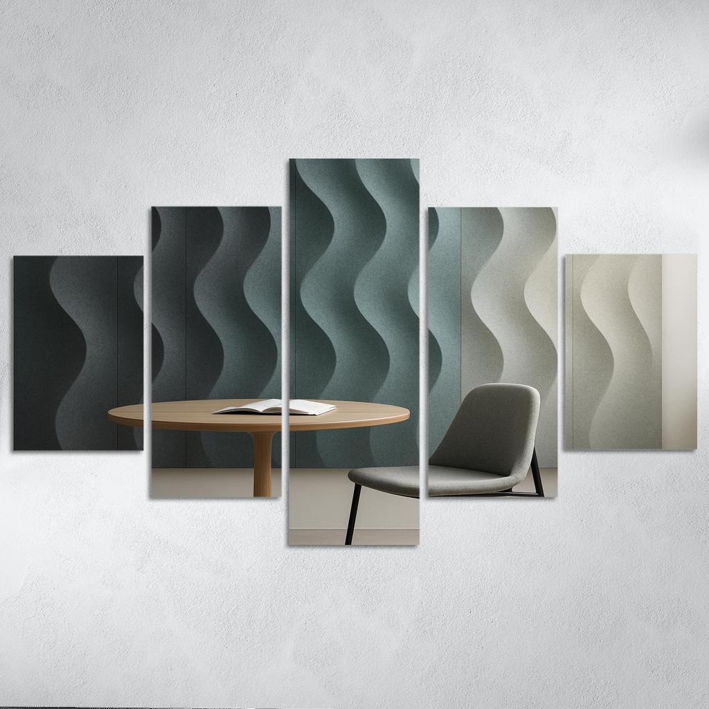 Sculptural Acoustic Felt Wall Panels In Soft Gradient wall art