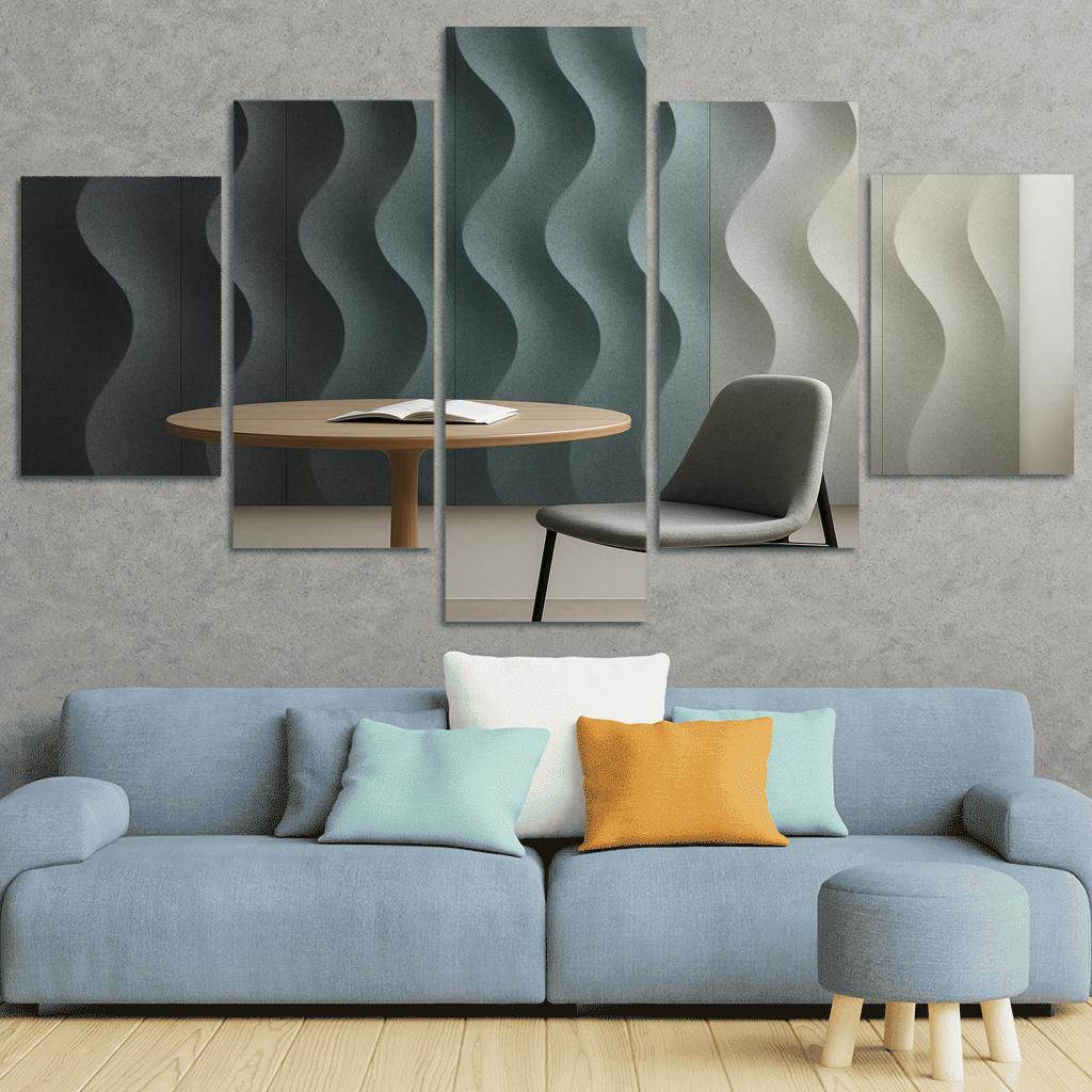 Sculptural Acoustic Felt Wall Panels In Soft Gradient wall art