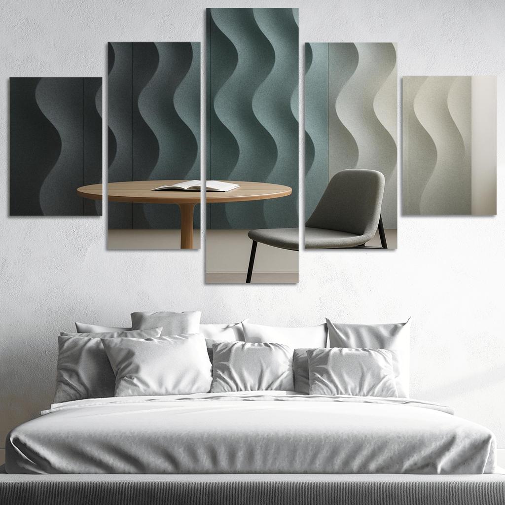 Sculptural Acoustic Felt Wall Panels In Soft Gradient wall art