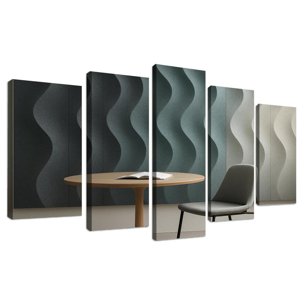Sculptural Acoustic Felt Wall Panels In Soft Gradient wall art