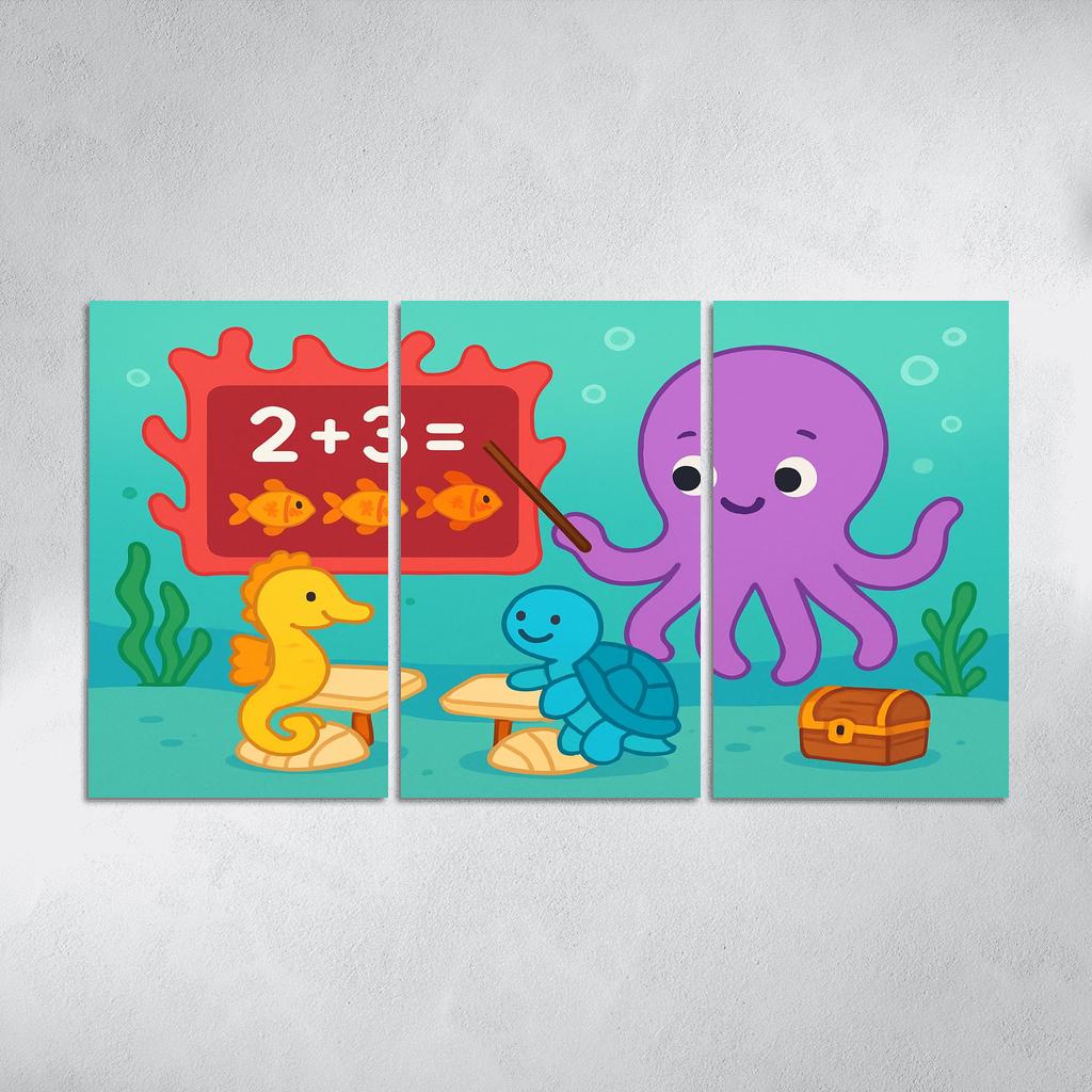 The Coral Classroom With Professor Octopus wall decor