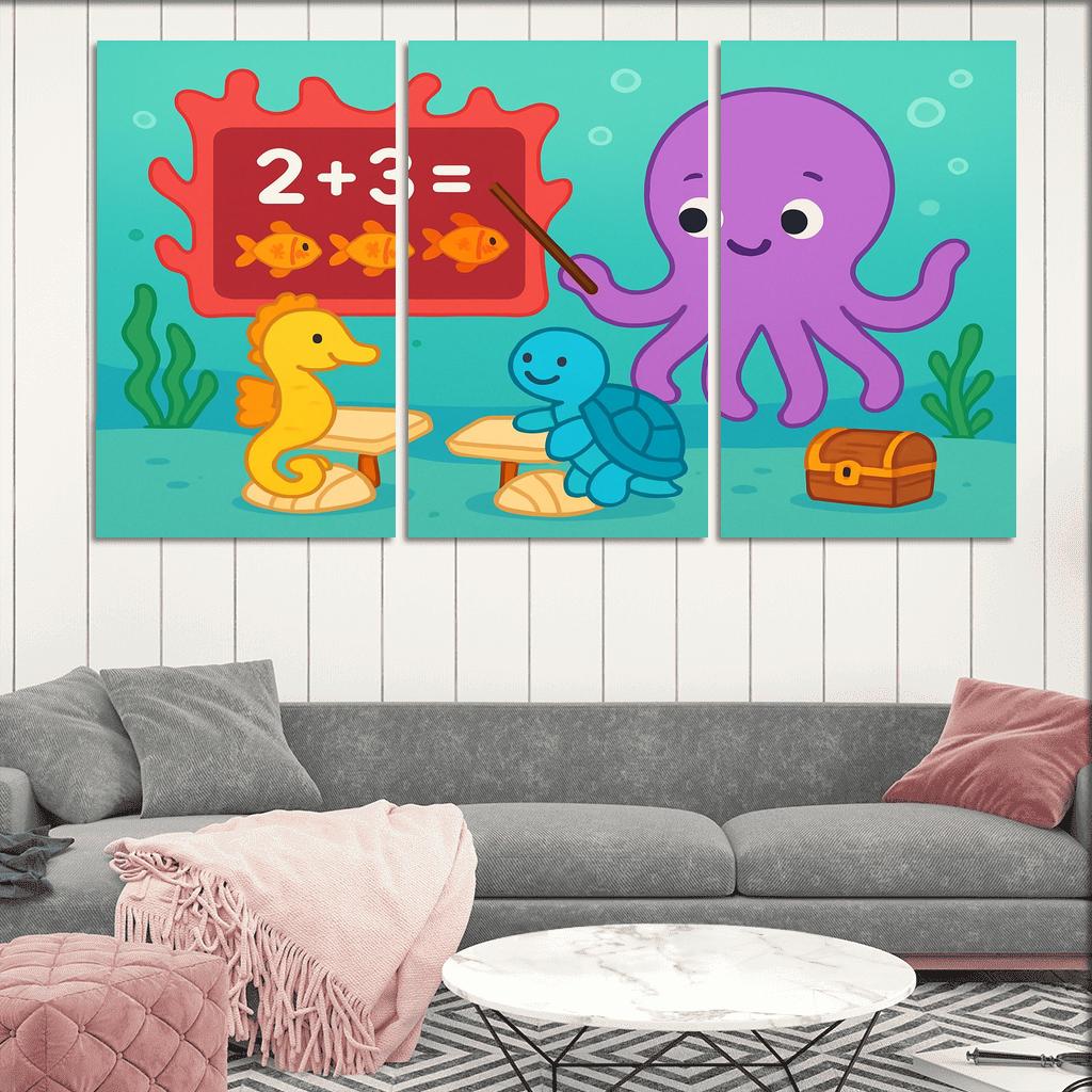 The Coral Classroom With Professor Octopus wall decor