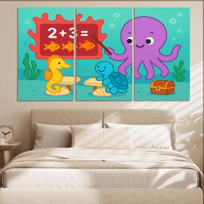 The Coral Classroom With Professor Octopus wall decor