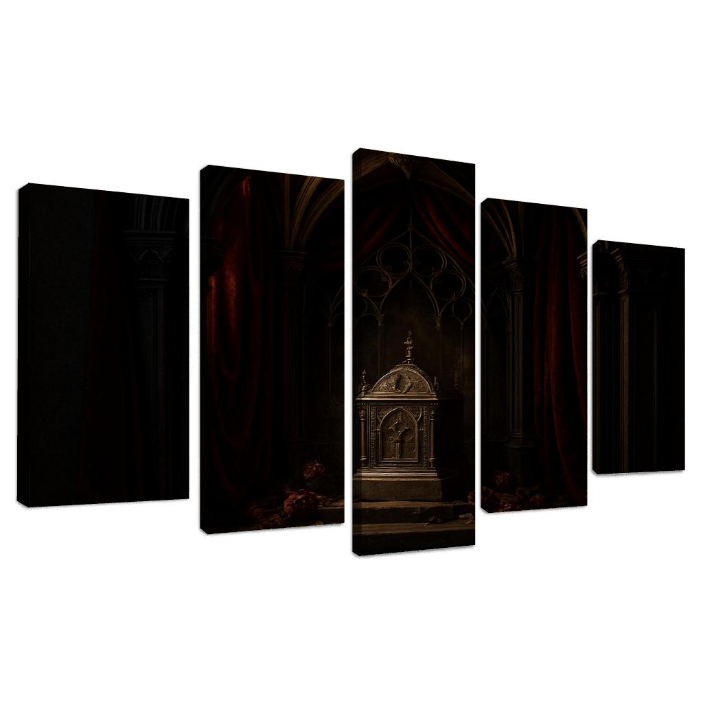 Velvet Reliquary Alcove With Ribbed Vault Canopy abstract paintings frame