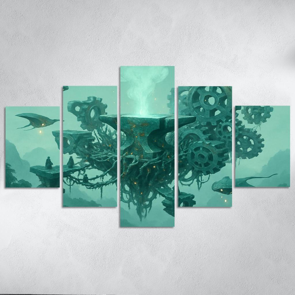 The Verdant Skyforge Reef oil paintings frame