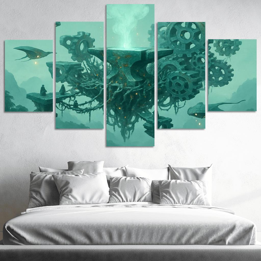The Verdant Skyforge Reef oil paintings frame