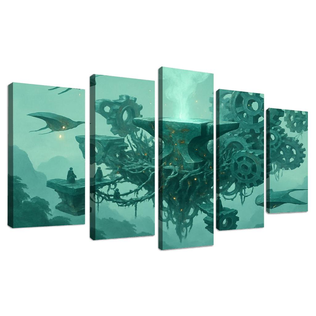 The Verdant Skyforge Reef oil paintings frame