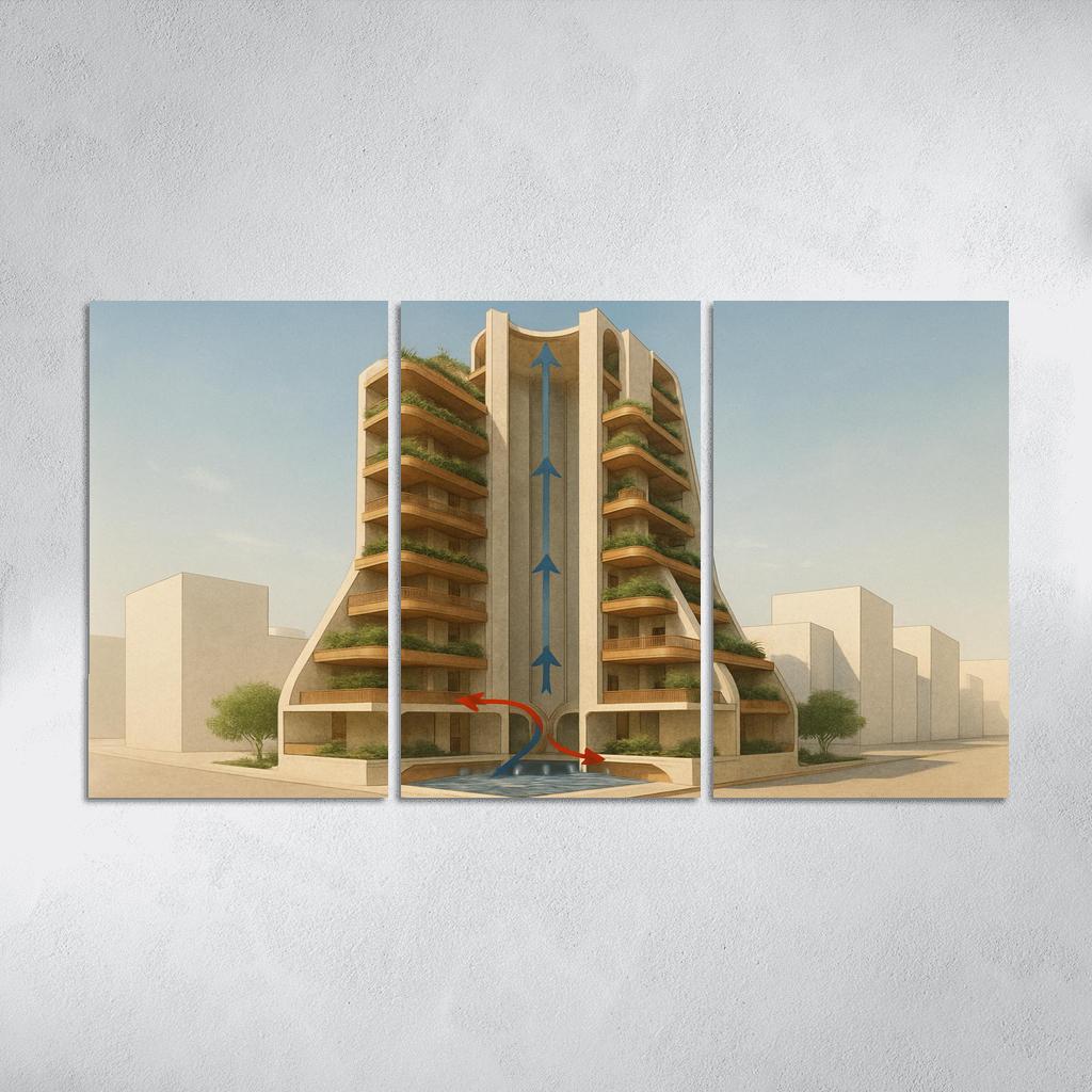 Thermal Chimney Atrium Towers modern paintings frame