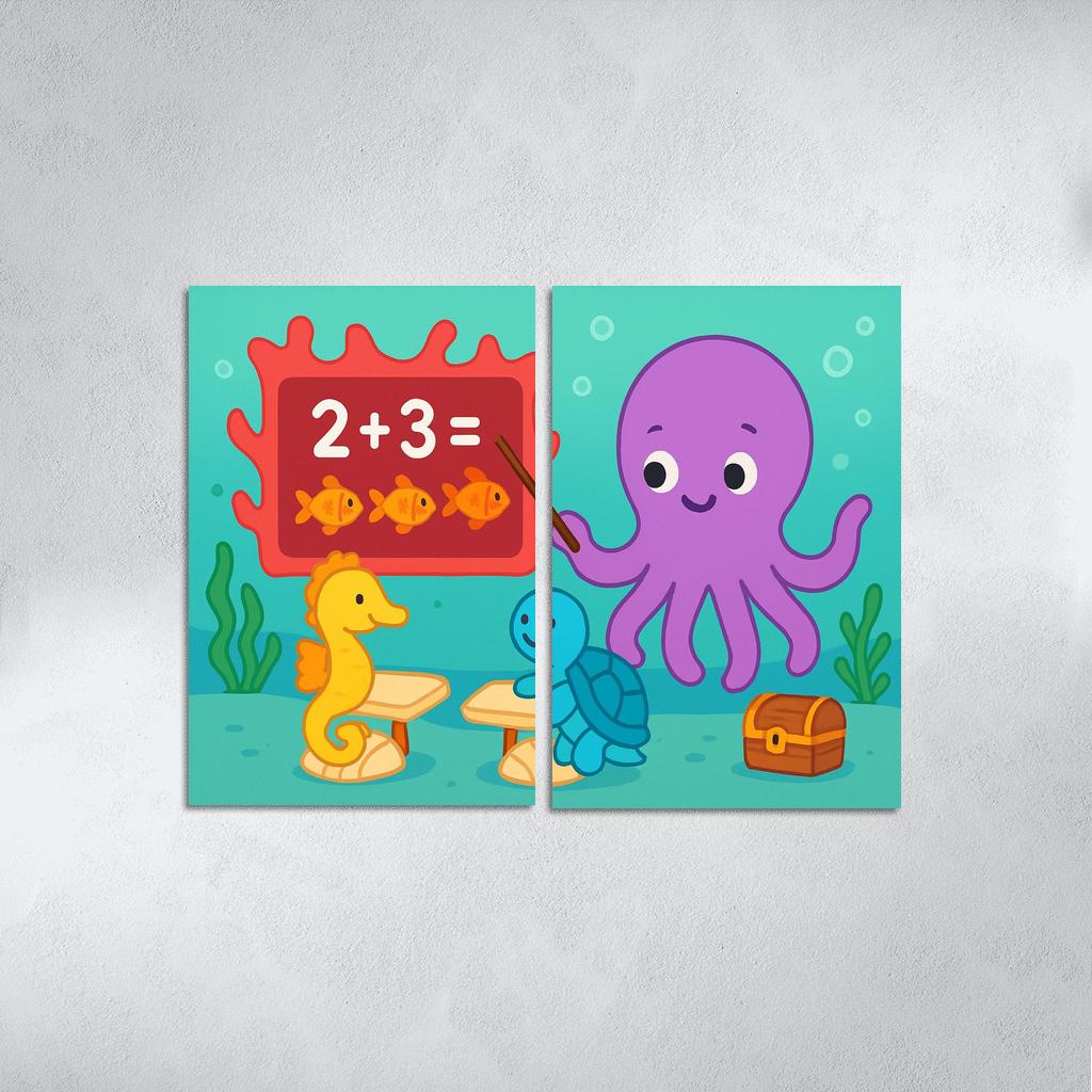 The Coral Classroom With Professor Octopus wall decor