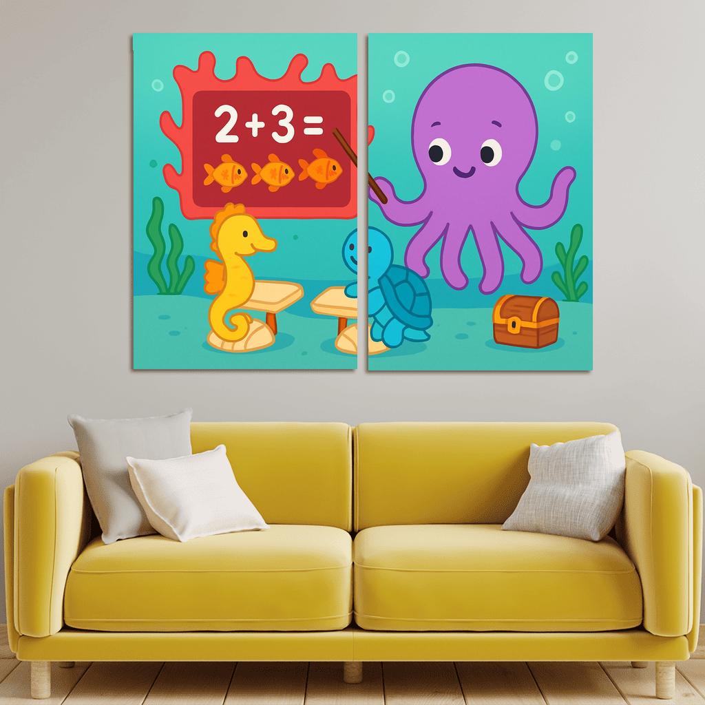 The Coral Classroom With Professor Octopus wall decor