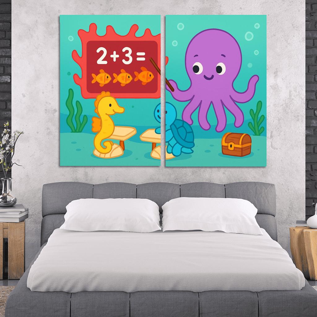 The Coral Classroom With Professor Octopus wall decor