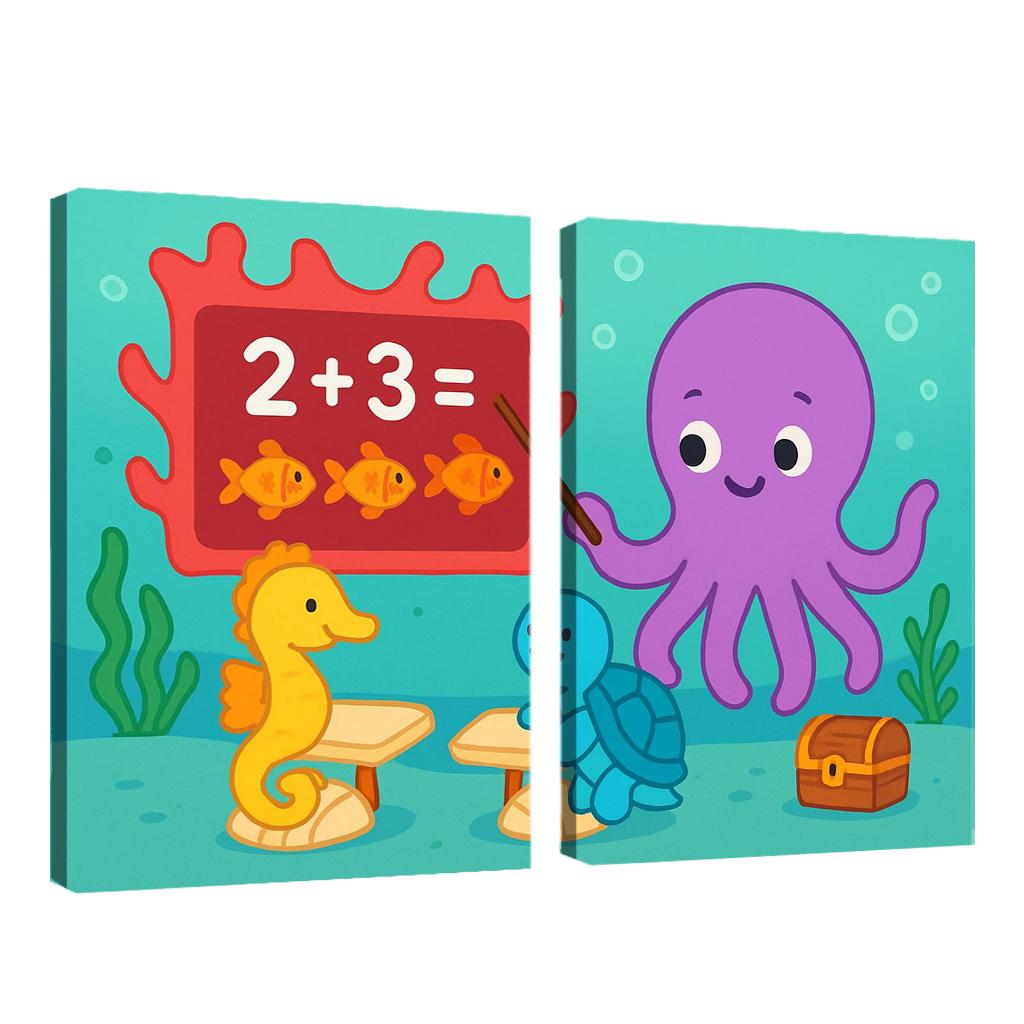 The Coral Classroom With Professor Octopus wall decor