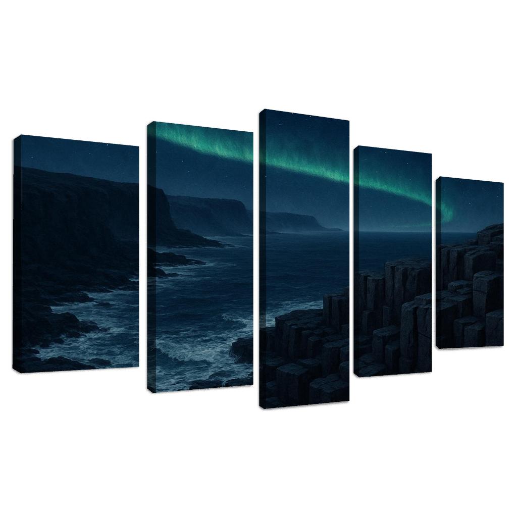 Aurora Over Basalt Sea Cliffs oil paintings frame