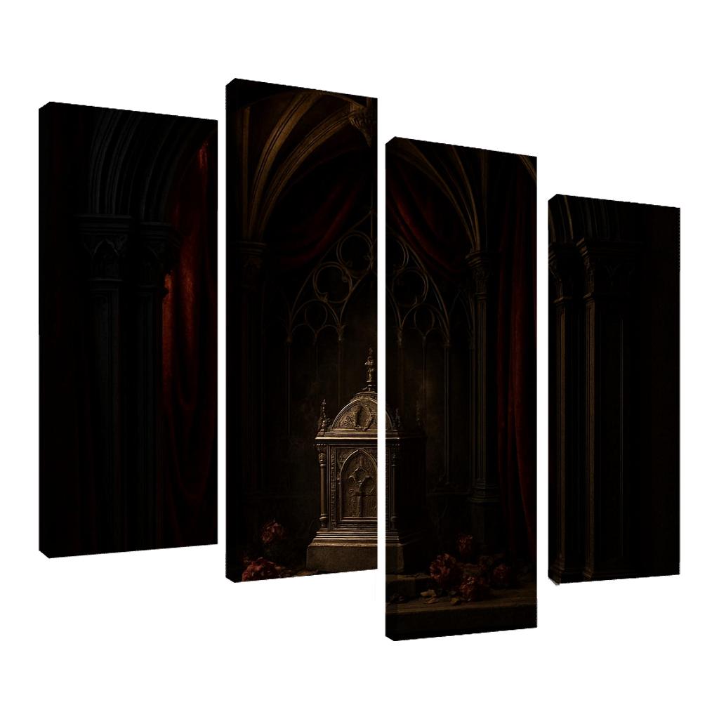 Velvet Reliquary Alcove With Ribbed Vault Canopy abstract paintings frame