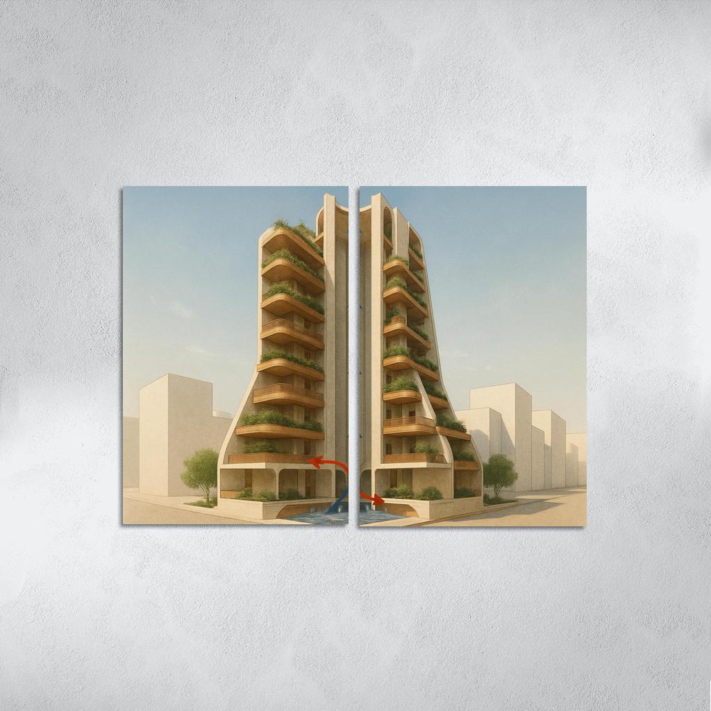 Thermal Chimney Atrium Towers modern paintings frame