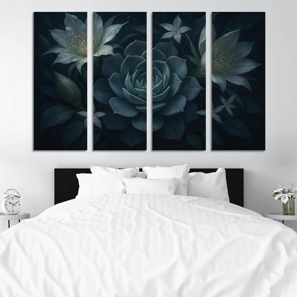 Nocturne Botanica Moonlit Succulent Bloom Study modern paintings frame