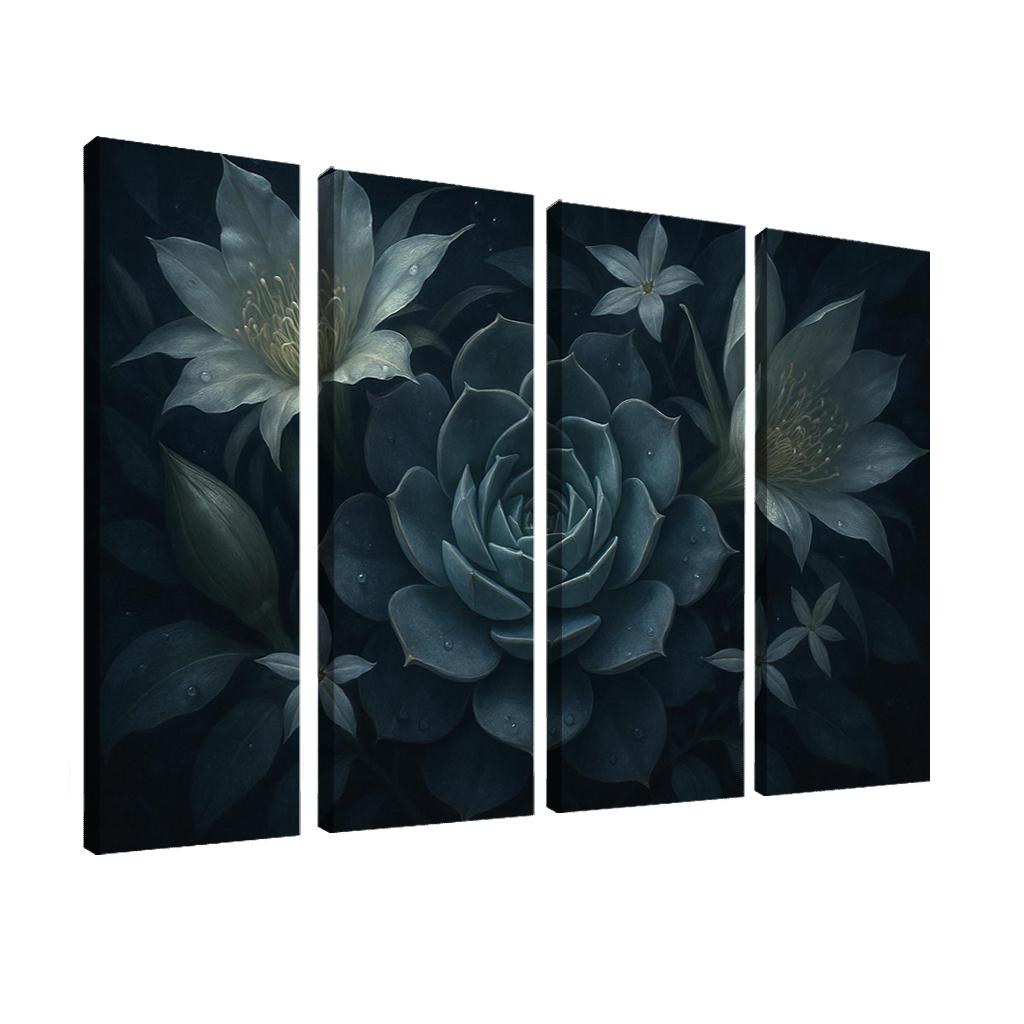 Nocturne Botanica Moonlit Succulent Bloom Study modern paintings frame