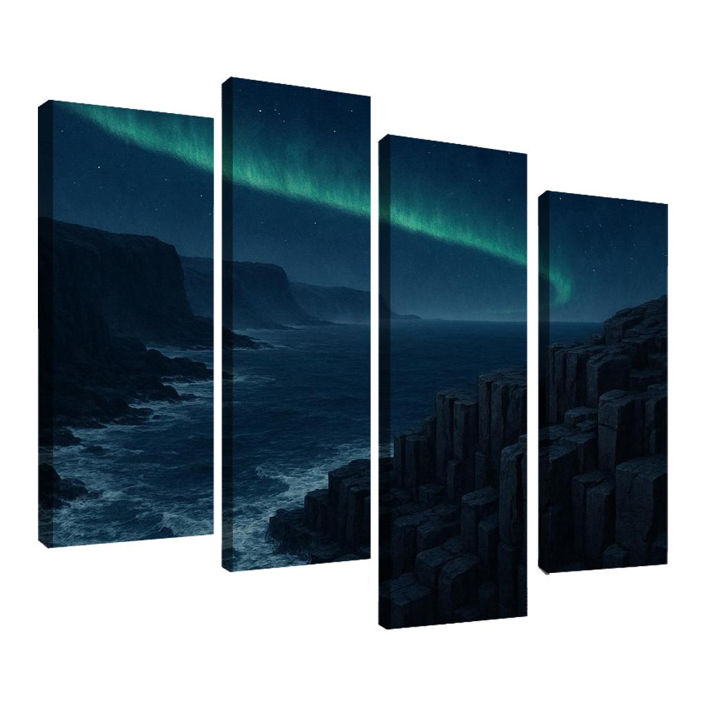 Aurora Over Basalt Sea Cliffs oil paintings frame