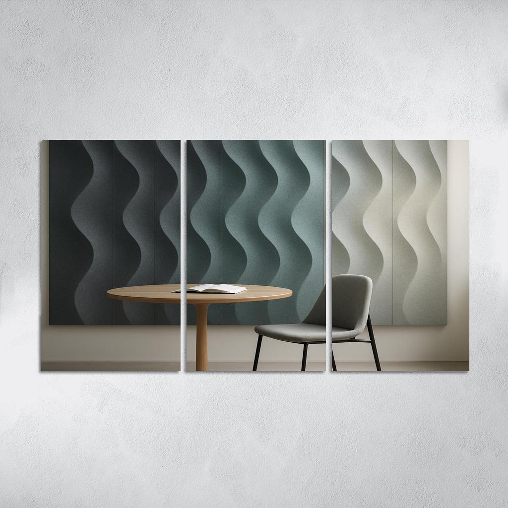 Sculptural Acoustic Felt Wall Panels In Soft Gradient wall art