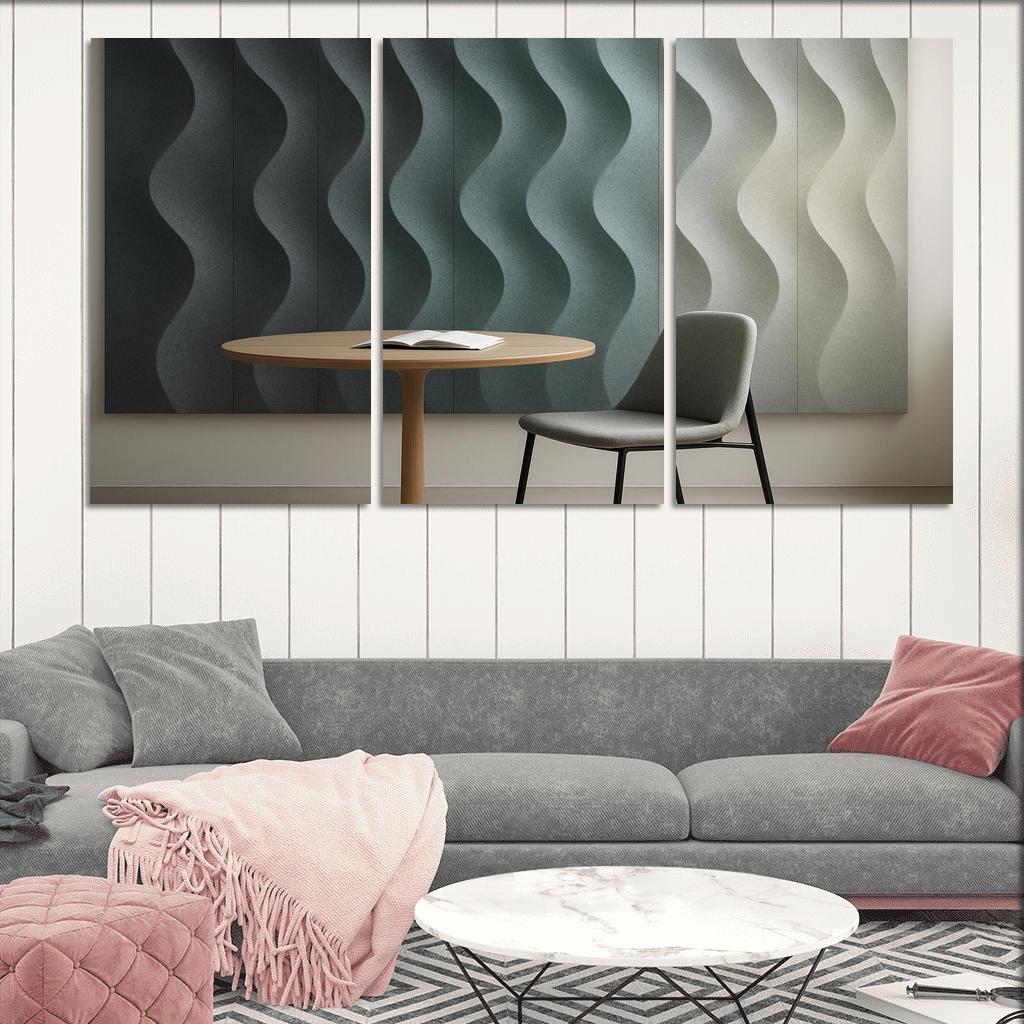 Sculptural Acoustic Felt Wall Panels In Soft Gradient wall art