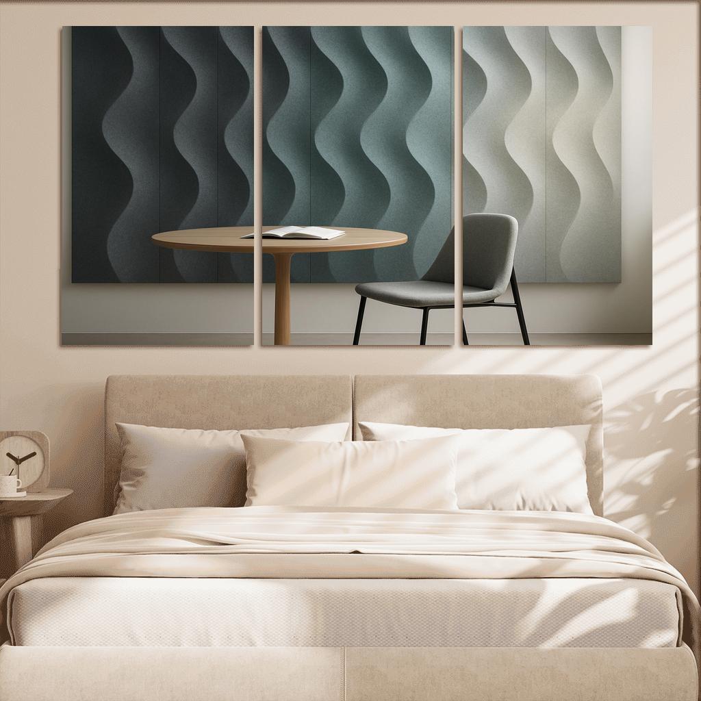Sculptural Acoustic Felt Wall Panels In Soft Gradient wall art