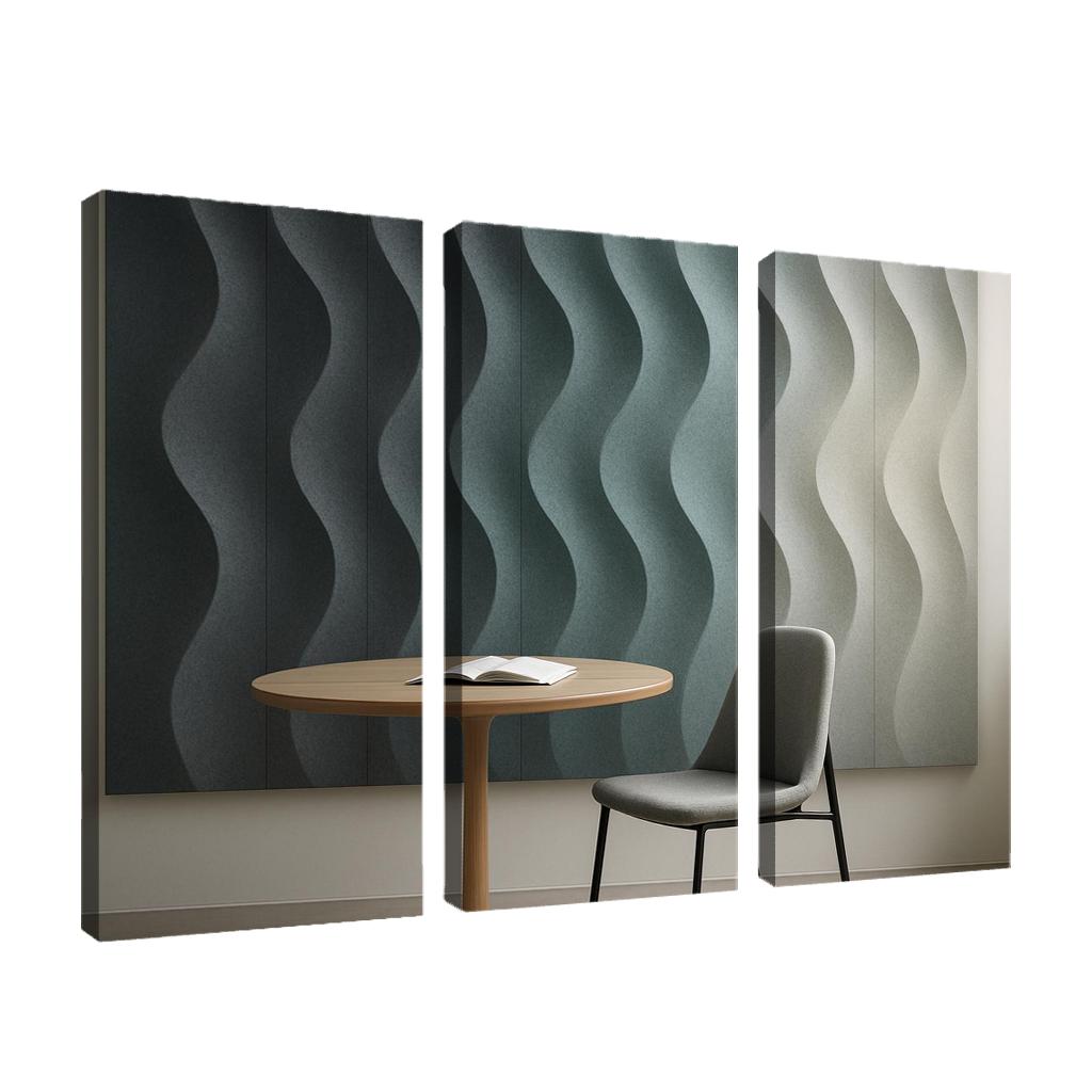 Sculptural Acoustic Felt Wall Panels In Soft Gradient wall art