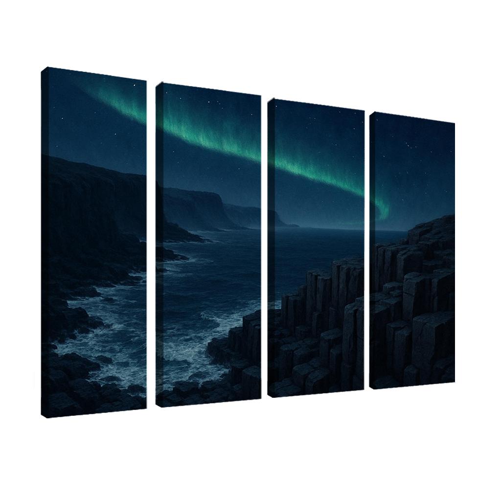 Aurora Over Basalt Sea Cliffs oil paintings frame