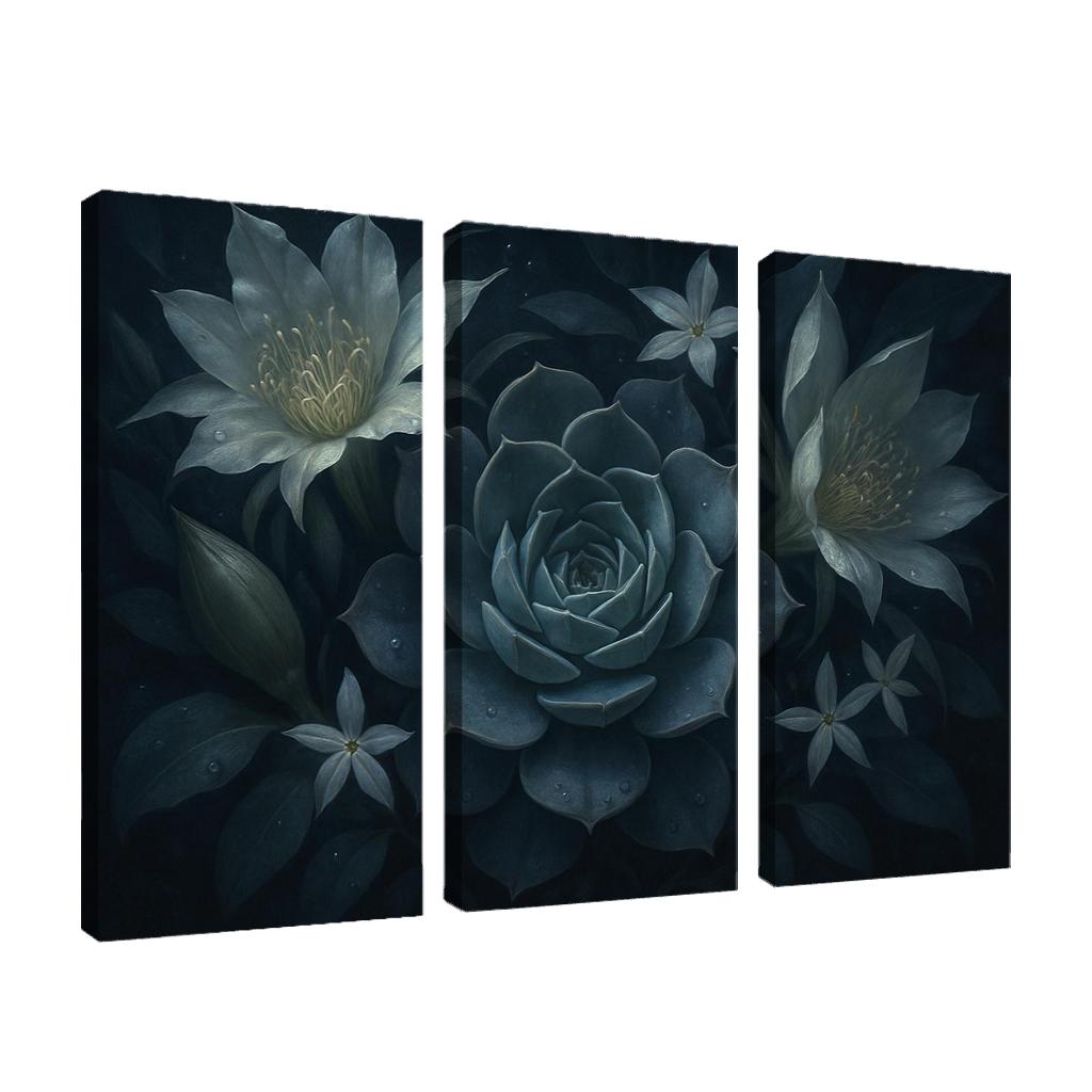 Nocturne Botanica Moonlit Succulent Bloom Study modern paintings frame