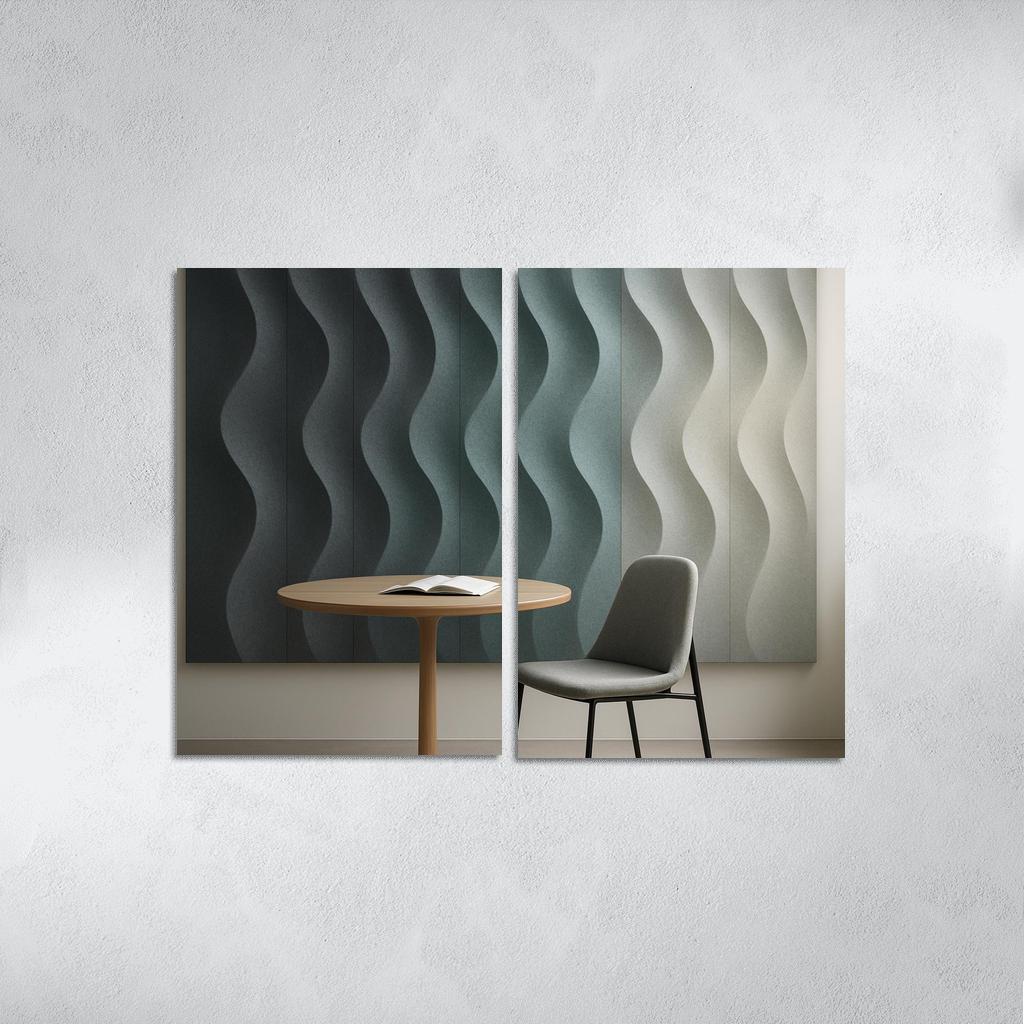 Sculptural Acoustic Felt Wall Panels In Soft Gradient wall art