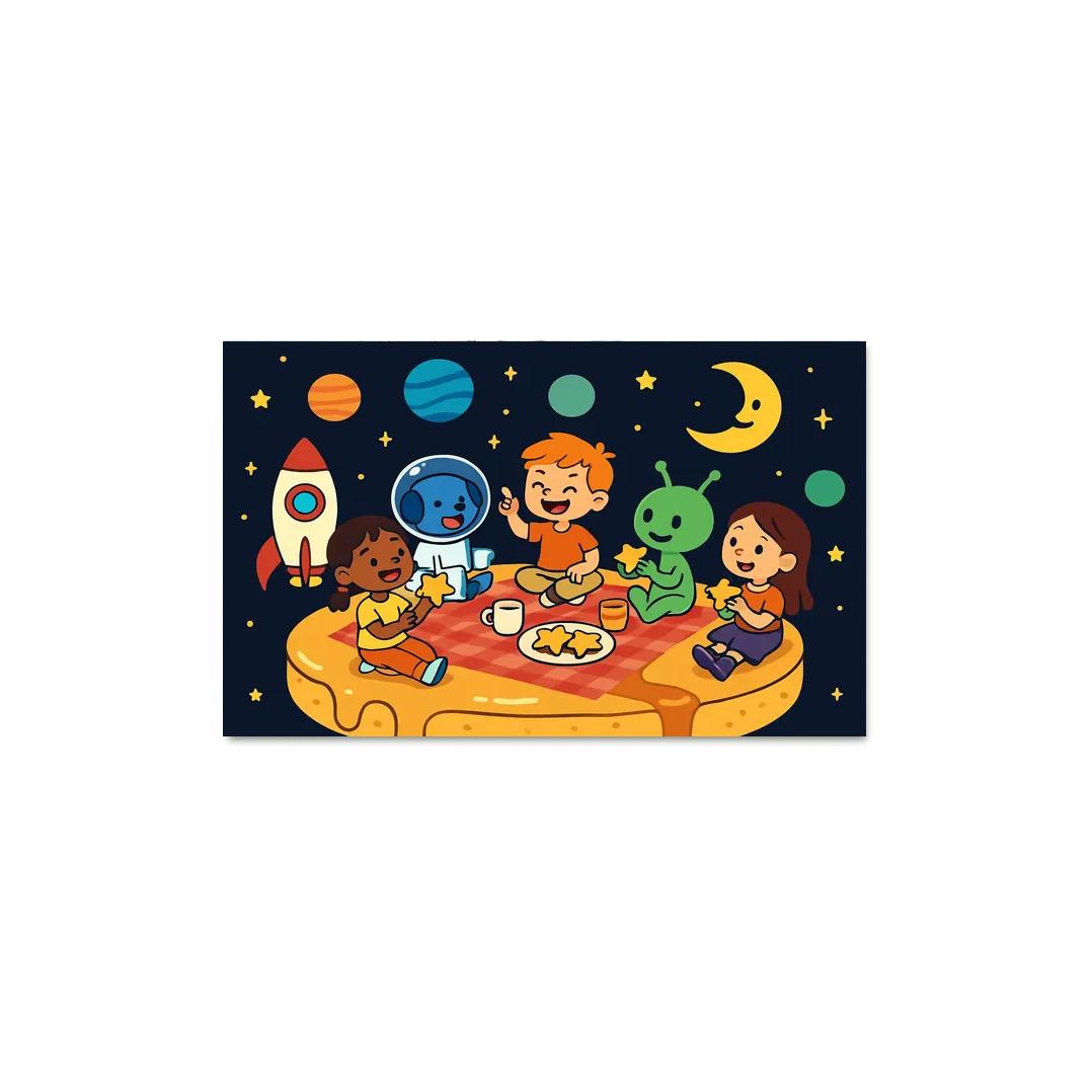 Solar System Picnic On Planet Pancake decor