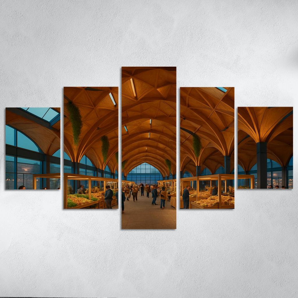 Tessellated Timber Shell Market Hall art trends