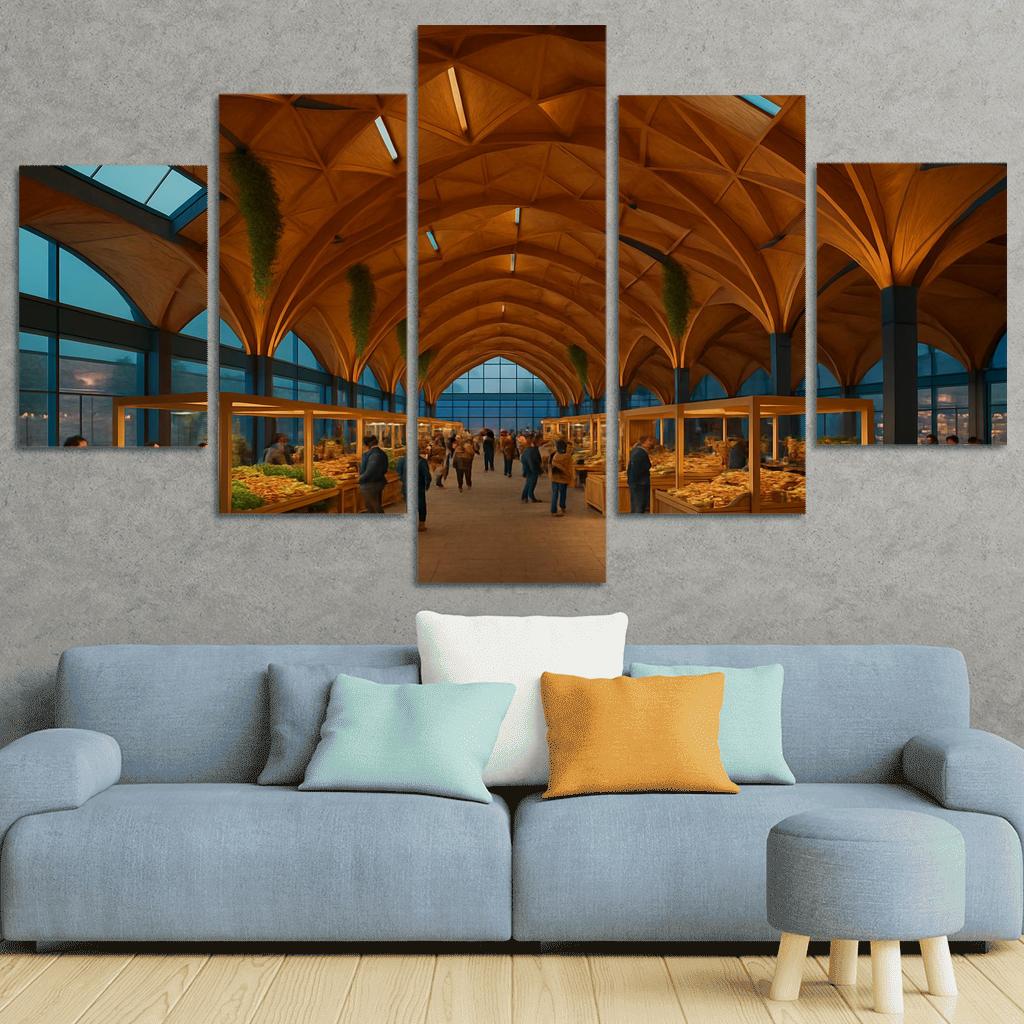 Tessellated Timber Shell Market Hall art trends