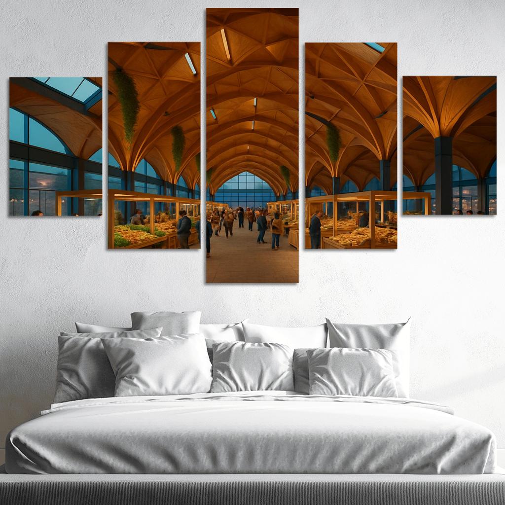 Tessellated Timber Shell Market Hall art trends