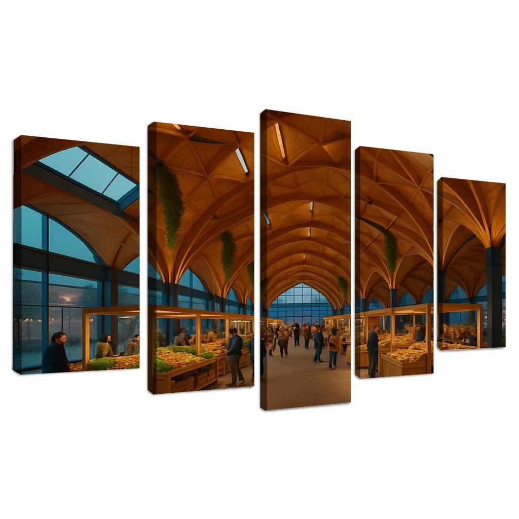 Tessellated Timber Shell Market Hall art trends